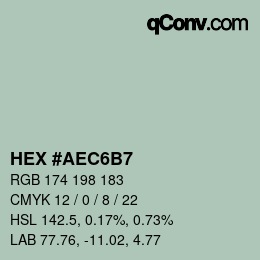 Color code: HEX #AEC6B7 | qconv.com