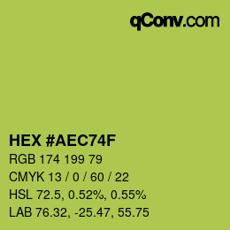 Color code: HEX #AEC74F | qconv.com