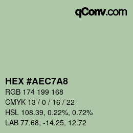 颜色代码: HEX #AEC7A8 | qconv.com