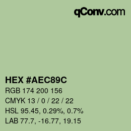 Color code: HEX #AEC89C | qconv.com