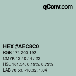カラーコード: HEX #AEC8C0 | qconv.com