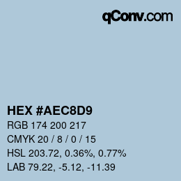 Color code: HEX #AEC8D9 | qconv.com