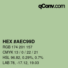 Farbcode: HEX #AEC99D | qconv.com