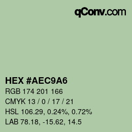 Color code: HEX #AEC9A6 | qconv.com