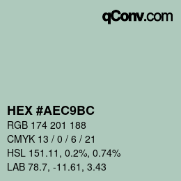 カラーコード: HEX #AEC9BC | qconv.com