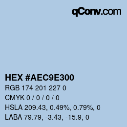 Color code: HEX #AEC9E300 | qconv.com