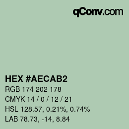 Color code: HEX #AECAB2 | qconv.com