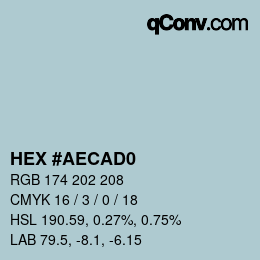 カラーコード: HEX #AECAD0 | qconv.com