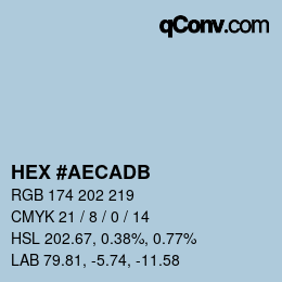 Color code: HEX #AECADB | qconv.com
