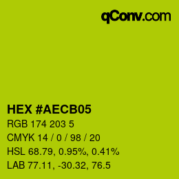 Color code: HEX #AECB05 | qconv.com