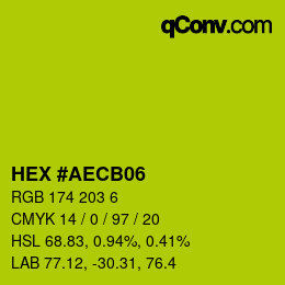 Color code: HEX #AECB06 | qconv.com