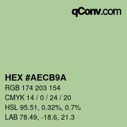 Color code: HEX #AECB9A | qconv.com