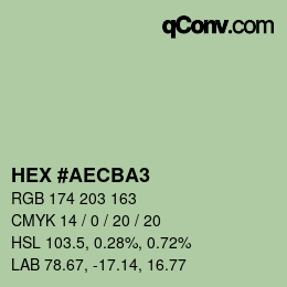 カラーコード: HEX #AECBA3 | qconv.com