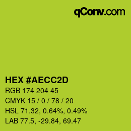 Color code: HEX #AECC2D | qconv.com