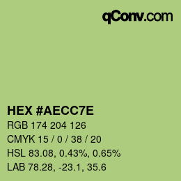 Color code: HEX #AECC7E | qconv.com