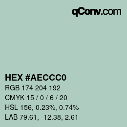 颜色代码: HEX #AECCC0 | qconv.com