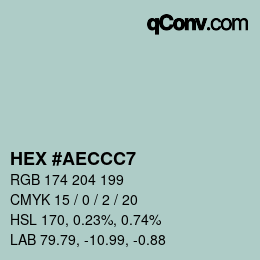Color code: HEX #AECCC7 | qconv.com