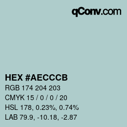 颜色代码: HEX #AECCCB | qconv.com