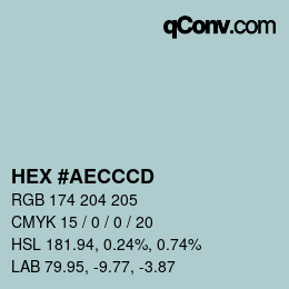 颜色代码: HEX #AECCCD | qconv.com