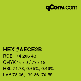 カラーコード: HEX #AECE2B | qconv.com