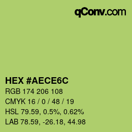 カラーコード: HEX #AECE6C | qconv.com