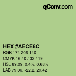 カラーコード: HEX #AECE8C | qconv.com