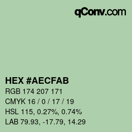 Código de color: HEX #AECFAB | qconv.com