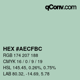 Código de color: HEX #AECFBC | qconv.com