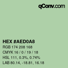 Color code: HEX #AED0A8 | qconv.com