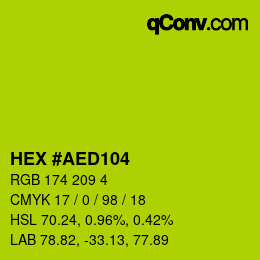 カラーコード: HEX #AED104 | qconv.com