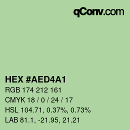 颜色代码: HEX #AED4A1 | qconv.com