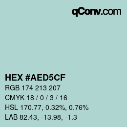 Farbcode: HEX #AED5CF | qconv.com