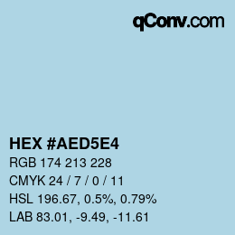カラーコード: HEX #AED5E4 | qconv.com
