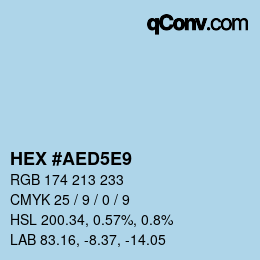 Color code: HEX #AED5E9 | qconv.com
