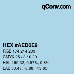 Color code: HEX #AED6E9 | qconv.com