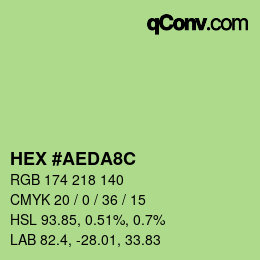 カラーコード: HEX #AEDA8C | qconv.com
