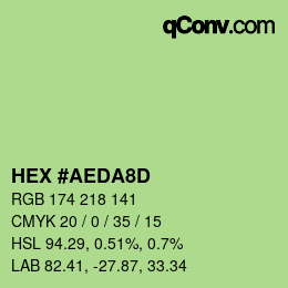カラーコード: HEX #AEDA8D | qconv.com