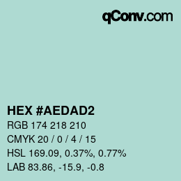 カラーコード: HEX #AEDAD2 | qconv.com