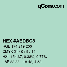 颜色代码: HEX #AEDBC8 | qconv.com
