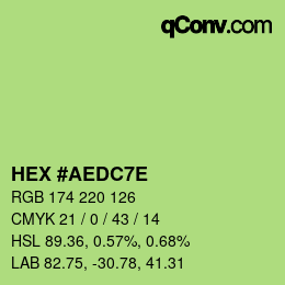 カラーコード: HEX #AEDC7E | qconv.com