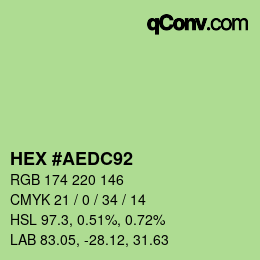 Color code: HEX #AEDC92 | qconv.com