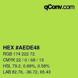 Color code: HEX #AEDE48 | qconv.com