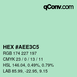カラーコード: HEX #AEE3C5 | qconv.com