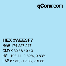 Color code: HEX #AEE3F7 | qconv.com