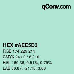 Código de color: HEX #AEE5D3 | qconv.com