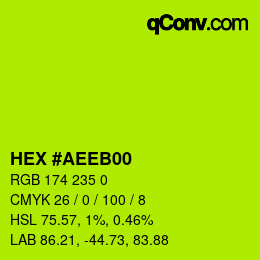 Farbcode: HEX #AEEB00 | qconv.com