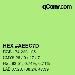 カラーコード: HEX #AEEC7D | qconv.com