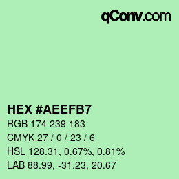カラーコード: HEX #AEEFB7 | qconv.com