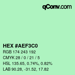 Color code: HEX #AEF3C0 | qconv.com