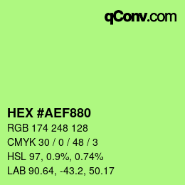 Color code: HEX #AEF880 | qconv.com